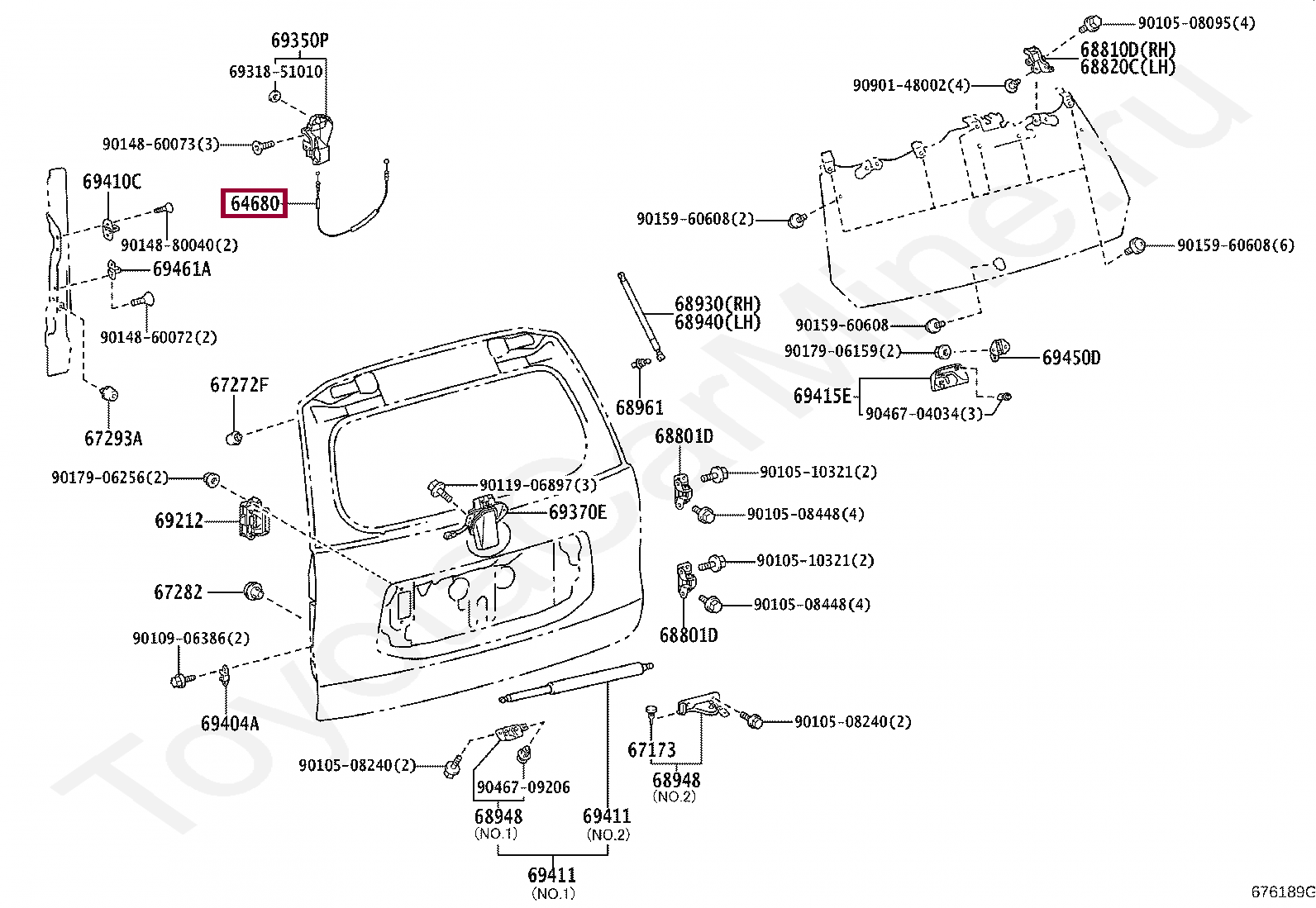 CABLE ASSY, BACK DOOR LOCK CONTROL CABLE ASSY, BACK DOOR LOCK CONTROL 6468060010