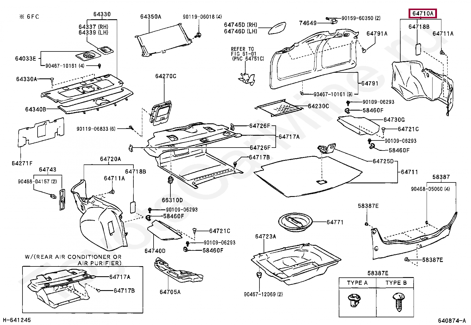 COVER ASSY, LUGGAGE COMPARTMENT TRIM, RH COVER ASSY, LUGGAGE COMPARTMENT TRIM, RH 6471050130C0