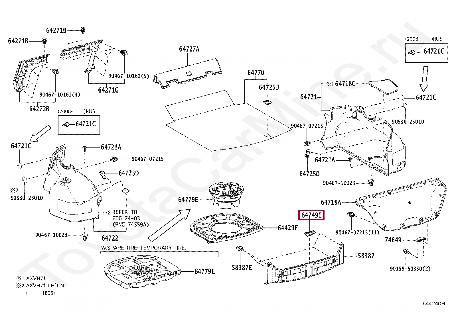COVER, LUGGAGE COMPARTMENT DOOR STRIKER COVER, LUGGAGE COMPARTMENT DOOR STRIKER 6474906070C0