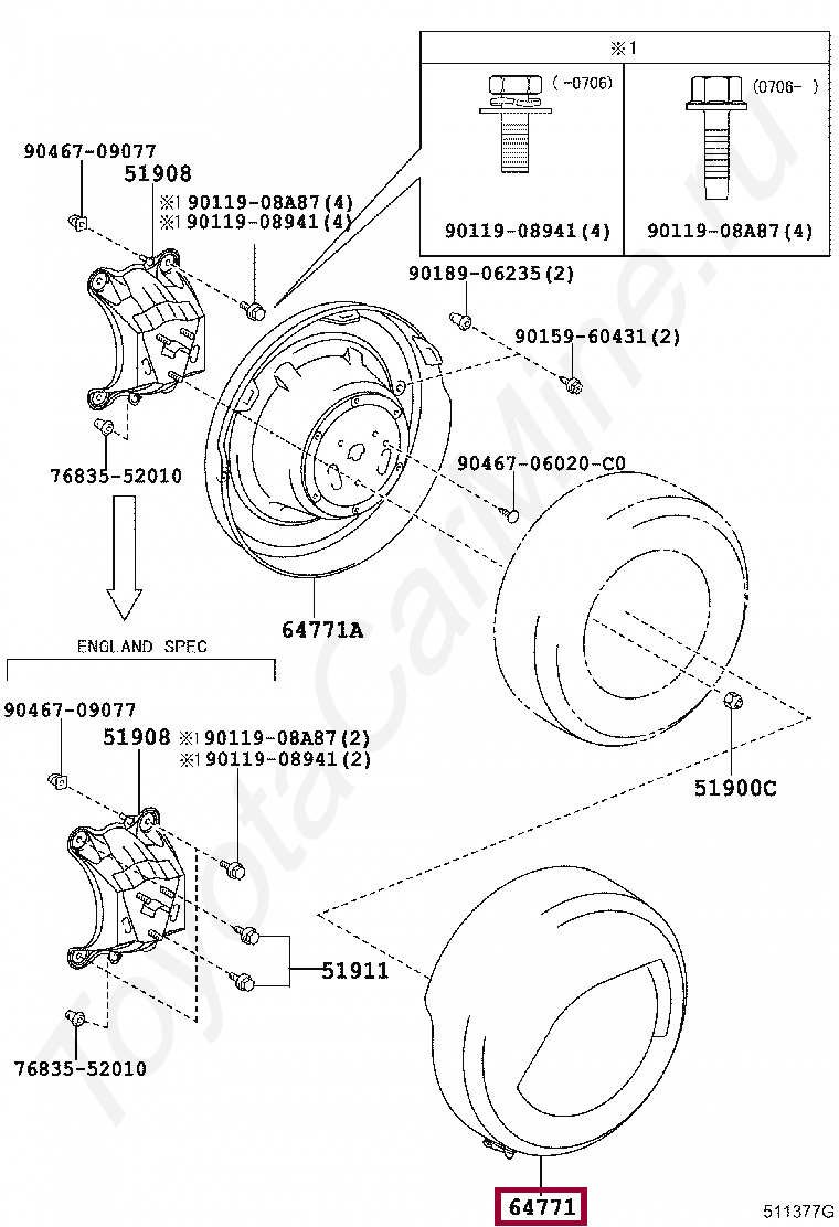 COVER, SPARE WHEEL COVER, SPARE WHEEL 6477142110E1