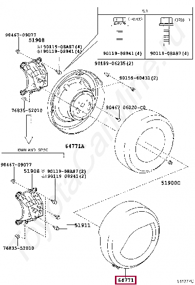 COVER, SPARE WHEEL COVER, SPARE WHEEL 6477142110E2