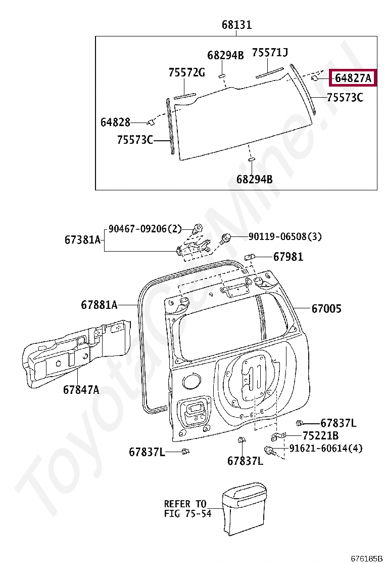 CLIP, BACK WINDOW GLASS, RH CLIP, BACK WINDOW GLASS, RH 6482760060