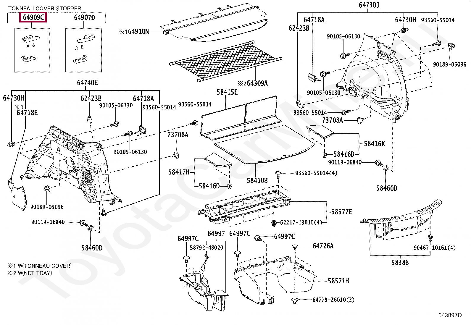 STOPPER SUB-ASSY, TONNEAU COVER, LH STOPPER SUB-ASSY, TONNEAU COVER, LH 6490942010