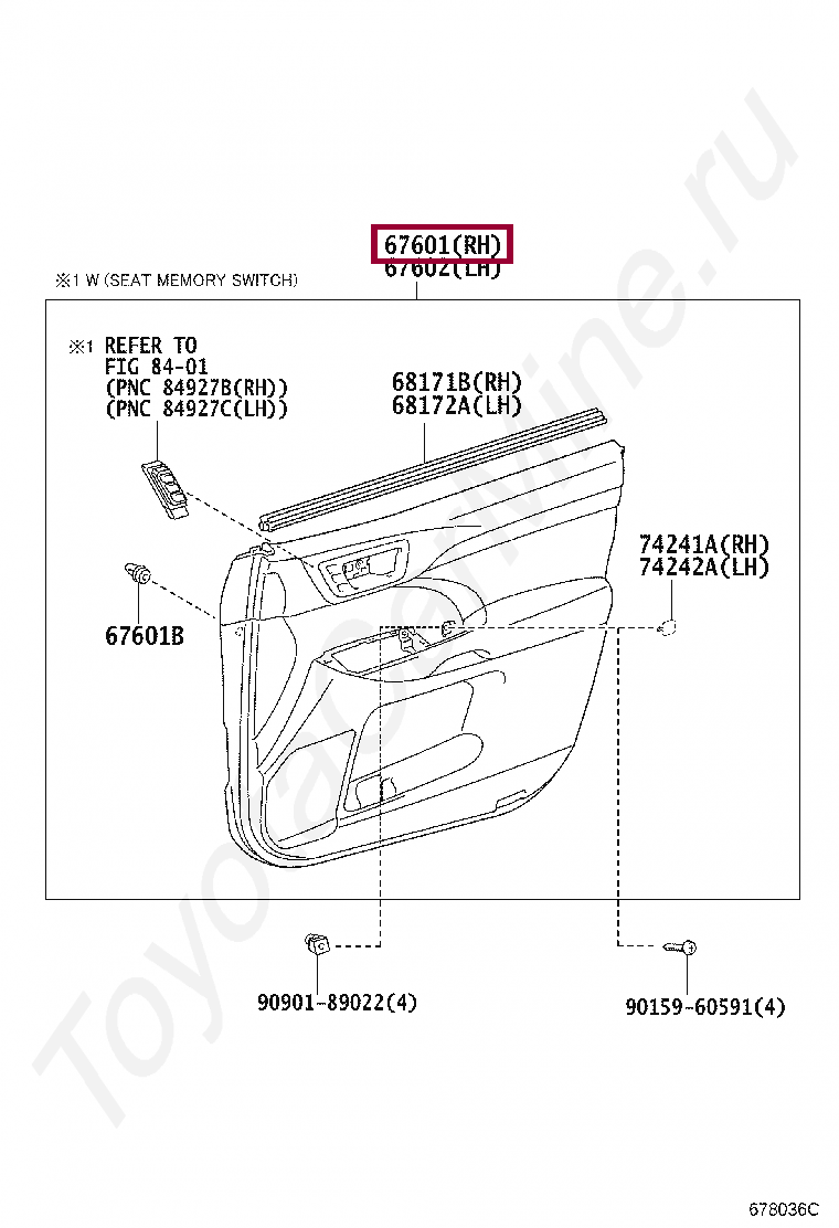BOARD SUB-ASSY, FRONT DOOR TRIM, RH BOARD SUB-ASSY, FRONT DOOR TRIM, RH 676100E591C0