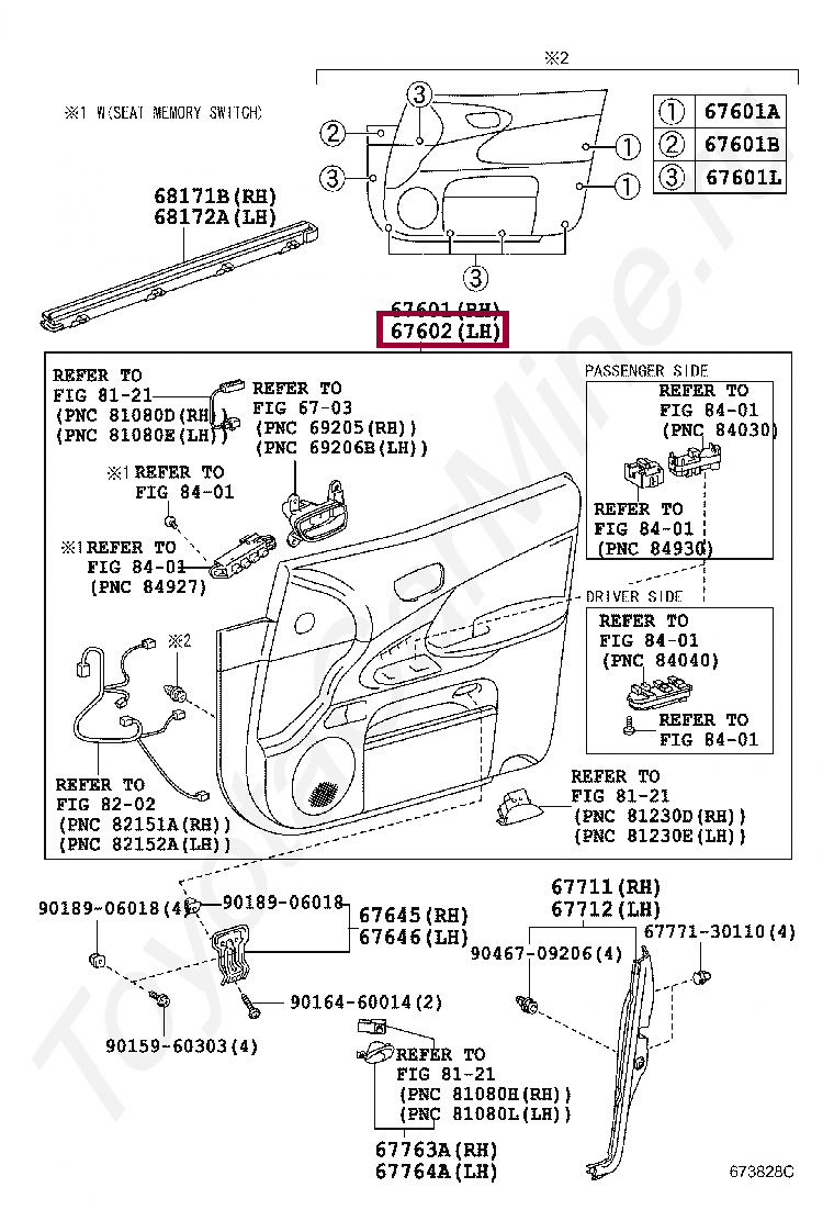 BOARD SUB-ASSY, FRONT DOOR TRIM, LH BOARD SUB-ASSY, FRONT DOOR TRIM, LH 6762030F20C0