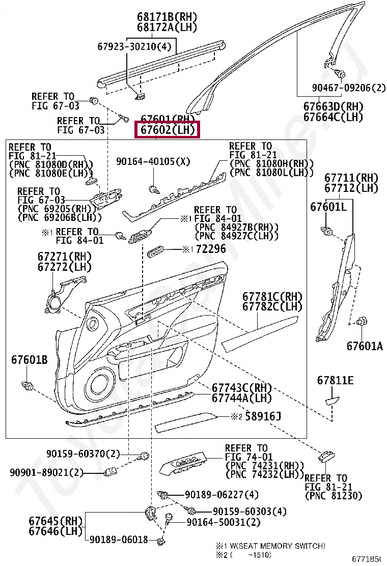 BOARD SUB-ASSY, FRONT DOOR TRIM, LH BOARD SUB-ASSY, FRONT DOOR TRIM, LH 6762030M3142