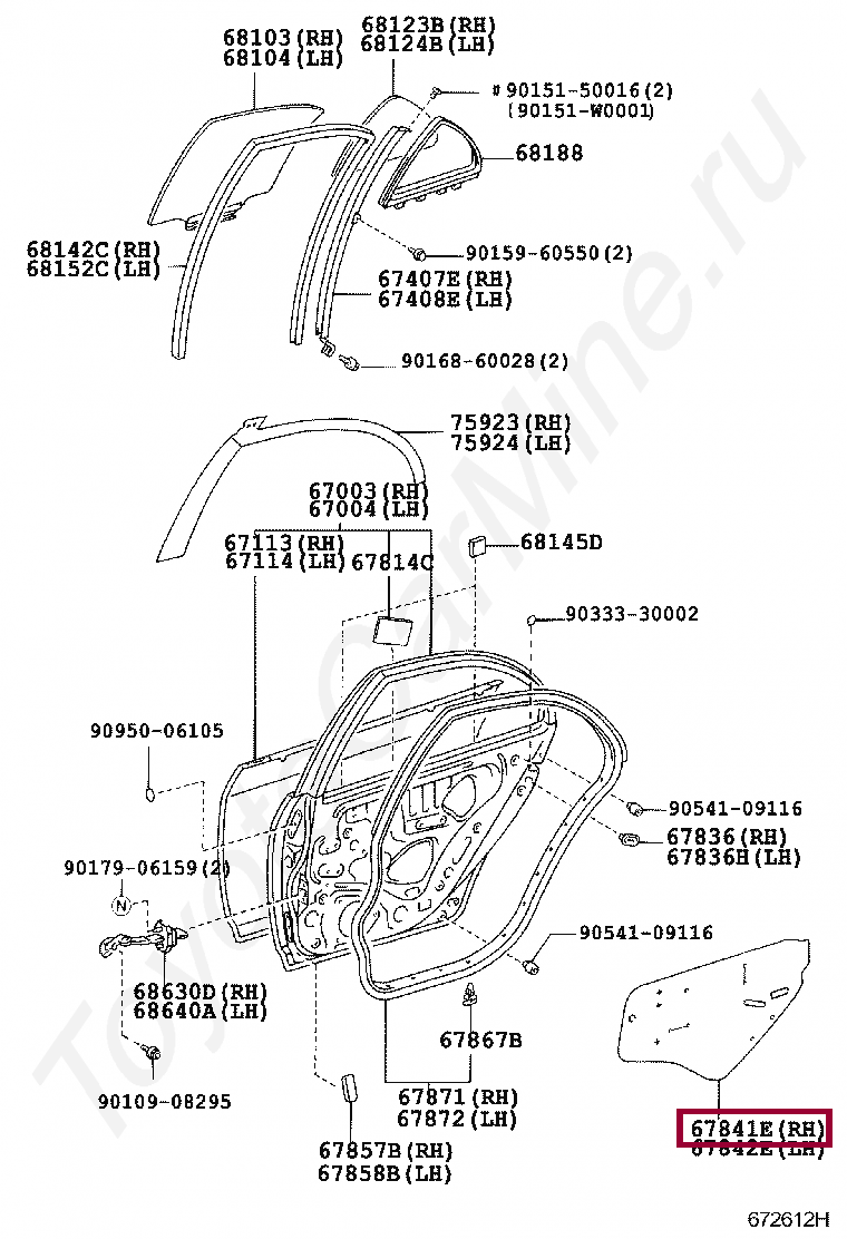 COVER, REAR DOOR SERVICE HOLE, RH COVER, REAR DOOR SERVICE HOLE, RH 6784102080