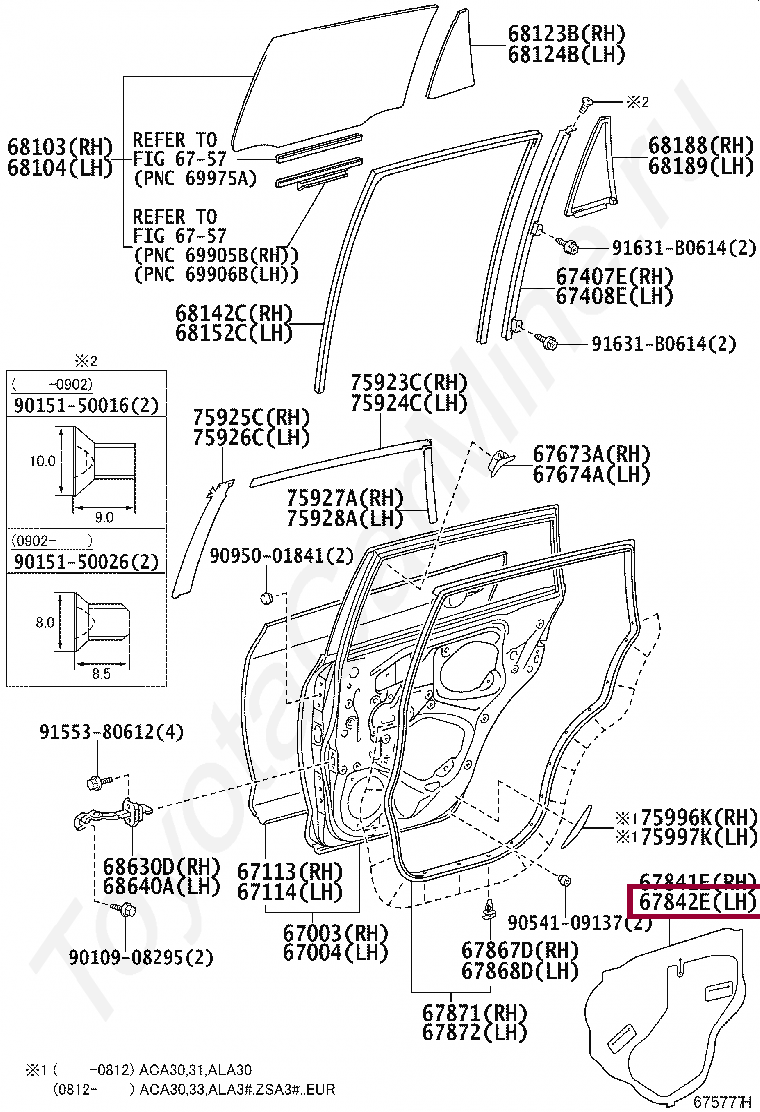 COVER, REAR DOOR SERVICE HOLE, LH COVER, REAR DOOR SERVICE HOLE, LH 6784242030