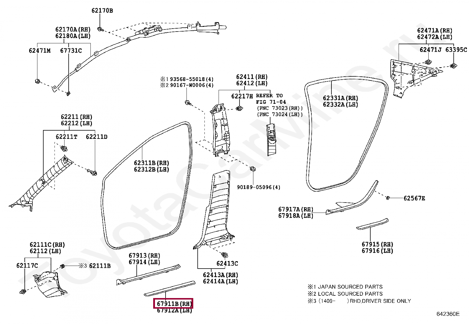 PLATE, FRONT DOOR SCUFF, OUTSIDE, RH PLATE, FRONT DOOR SCUFF, OUTSIDE, RH 6791105040