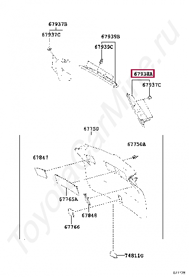 GARNISH, BACK DOOR SIDE, LH GARNISH, BACK DOOR SIDE, LH 6793842050C0