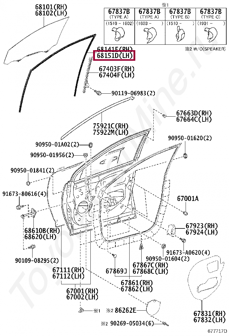 RUN, FRONT DOOR GLASS, LH RUN, FRONT DOOR GLASS, LH 6815142100
