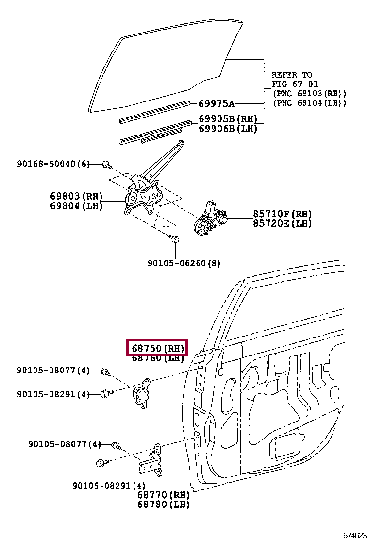 HINGE ASSY, REAR DOOR, UPPER RH HINGE ASSY, REAR DOOR, UPPER RH 687500D030