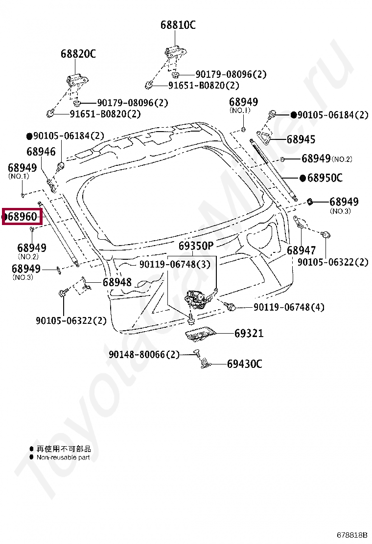 STAY ASSY, BACK DOOR, LH STAY ASSY, BACK DOOR, LH 689600WF90