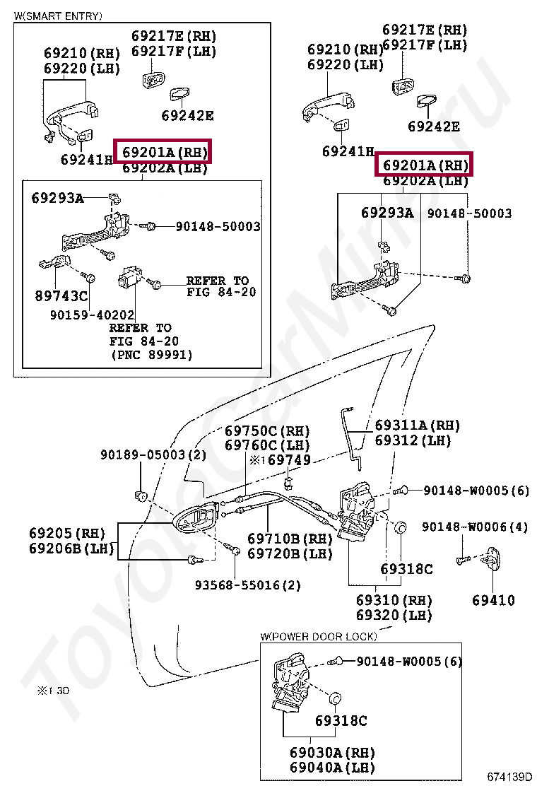 FRAME SUB-ASSY, FRONT DOOR OUTSIDE HANDLE, RH FRAME SUB-ASSY, FRONT DOOR OUTSIDE HANDLE, RH 692010D040