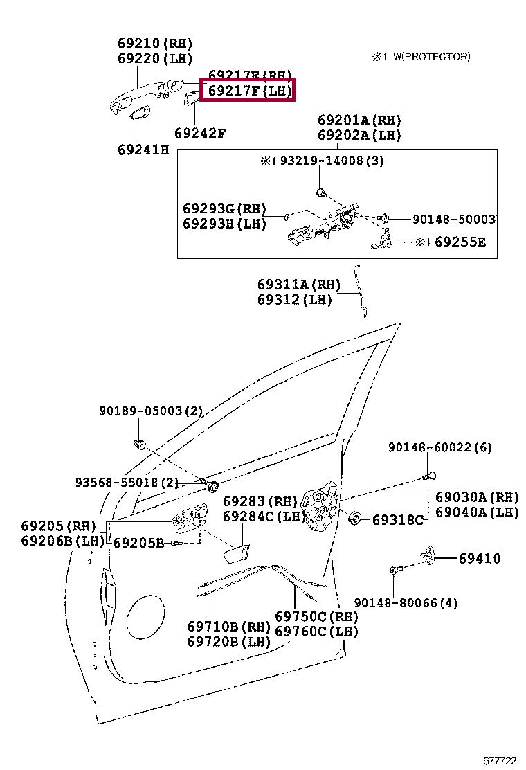 COVER, FRONT DOOR OUTSIDE HANDLE, LH COVER, FRONT DOOR OUTSIDE HANDLE, LH 6921742040A2