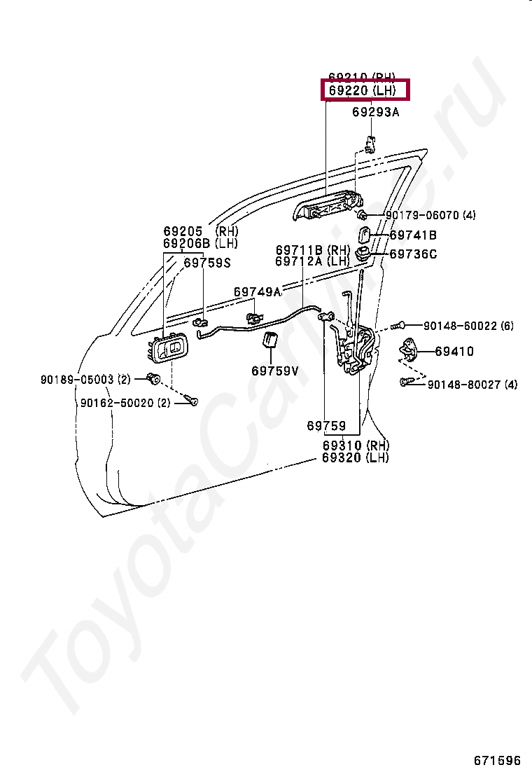 HANDLE ASSY, FRONT DOOR OUTSIDE, LH HANDLE ASSY, FRONT DOOR OUTSIDE, LH 6922016120