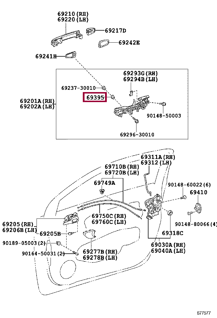 BUSH(FOR DOOR OUTSIDE HANDLE) BUSH(FOR DOOR OUTSIDE HANDLE) 6923930010