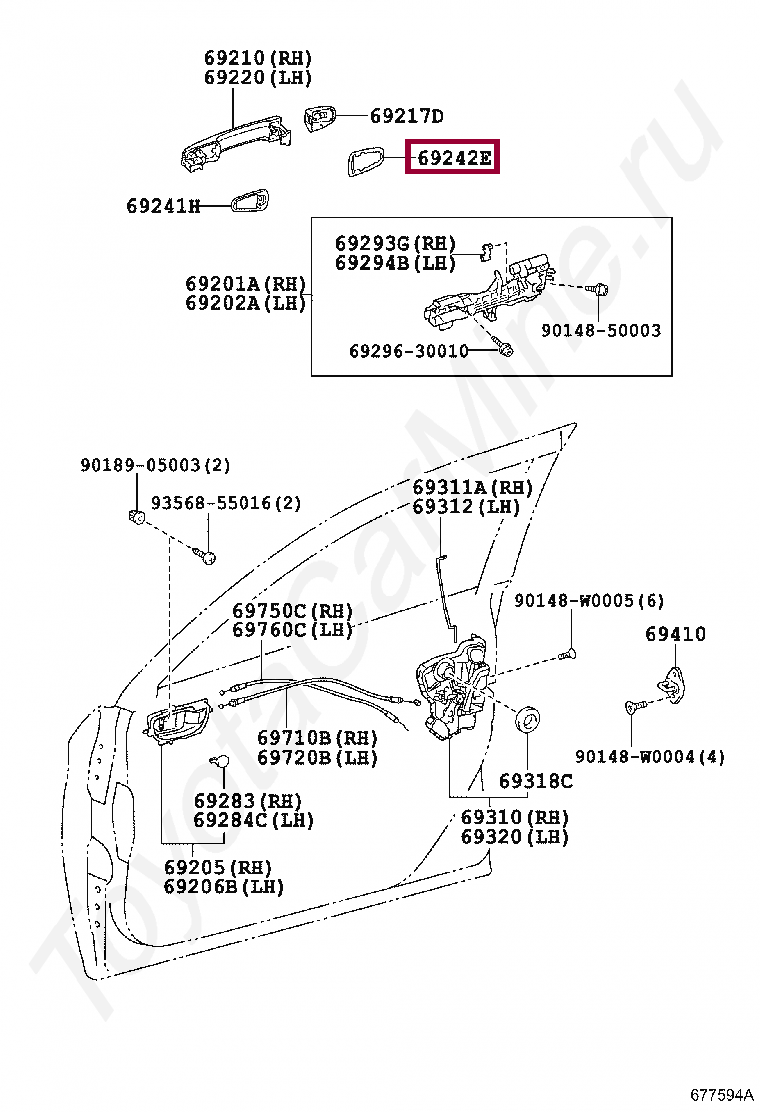 PAD, REAR DOOR OUTSIDE HANDLE, REAR PAD, REAR DOOR OUTSIDE HANDLE, REAR 6924202080