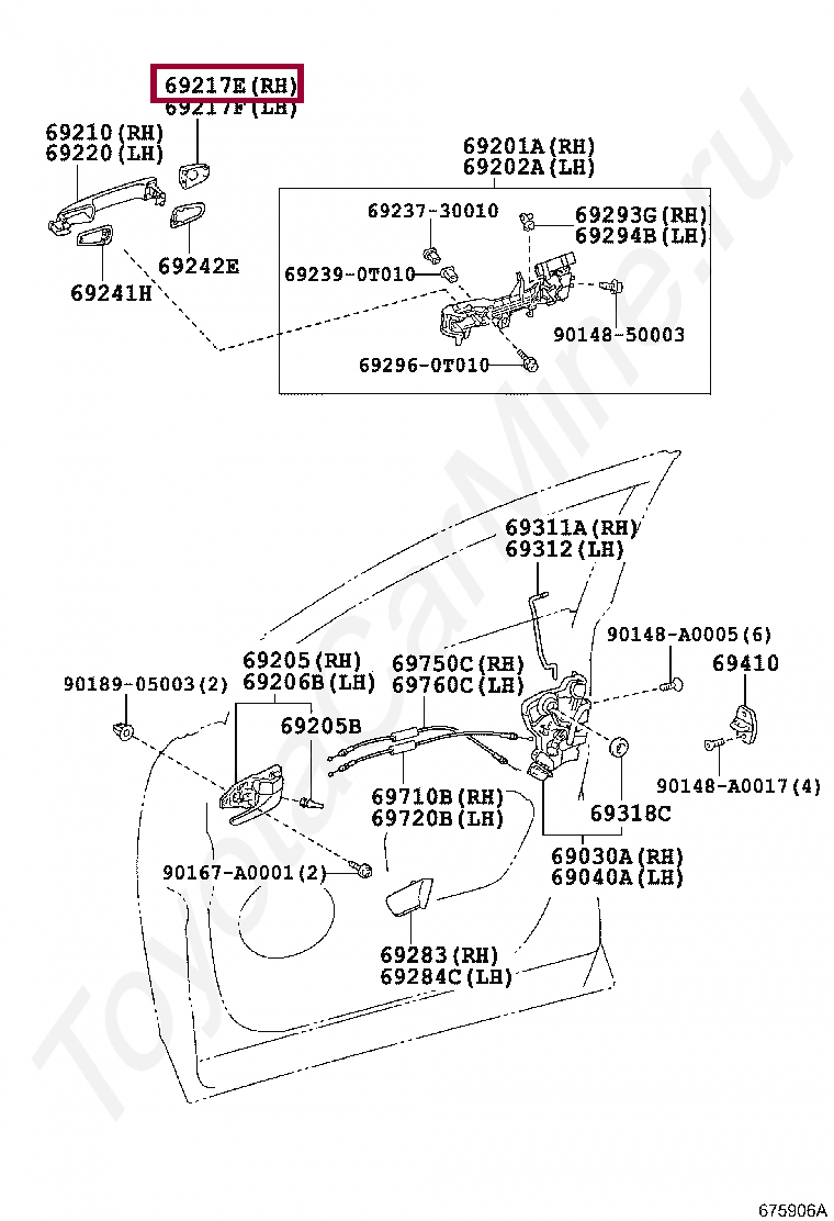 COVER, FRONT DOOR OUTSIDE HANDLE, RH COVER, FRONT DOOR OUTSIDE HANDLE, RH 692500T040B0
