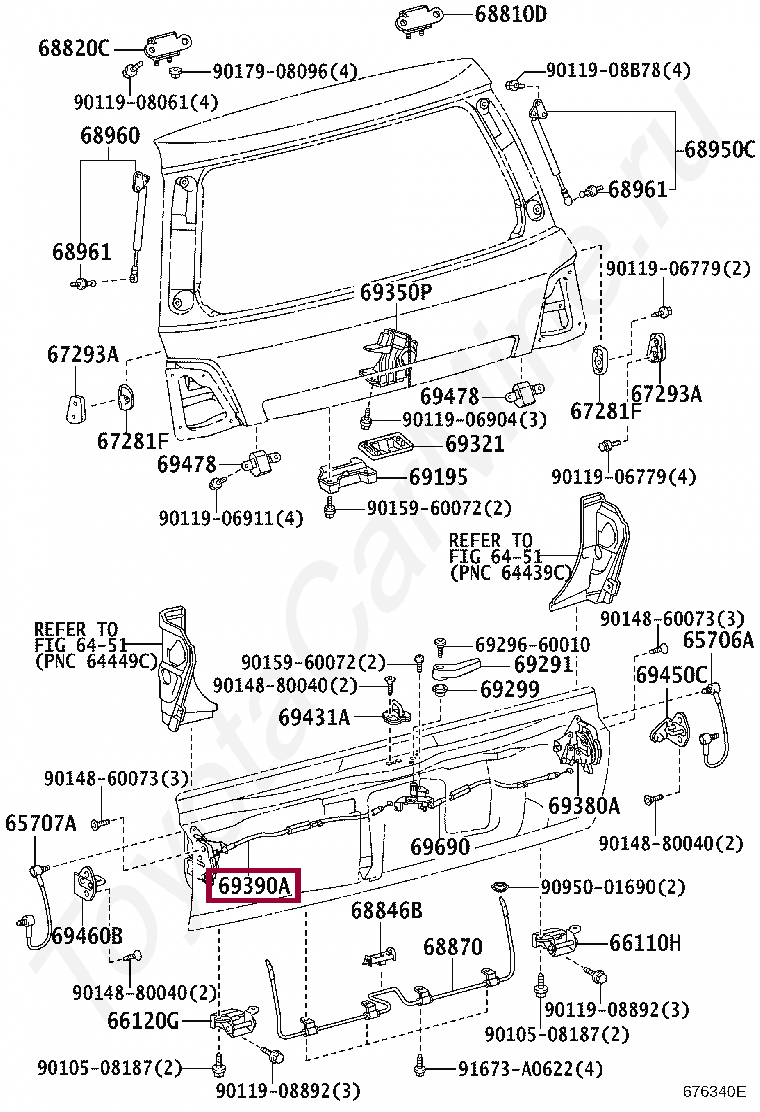 Замок откидной двери левый Замок откидной двери левый 6939060061