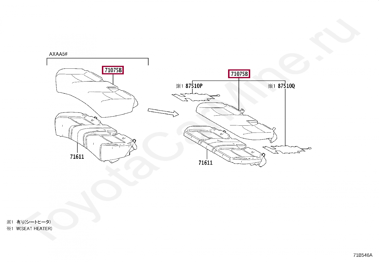 COVER, REAR SEAT CUSHION (FOR BENCH TYPE) COVER, REAR SEAT CUSHION (FOR BENCH TYPE) 71075YY610