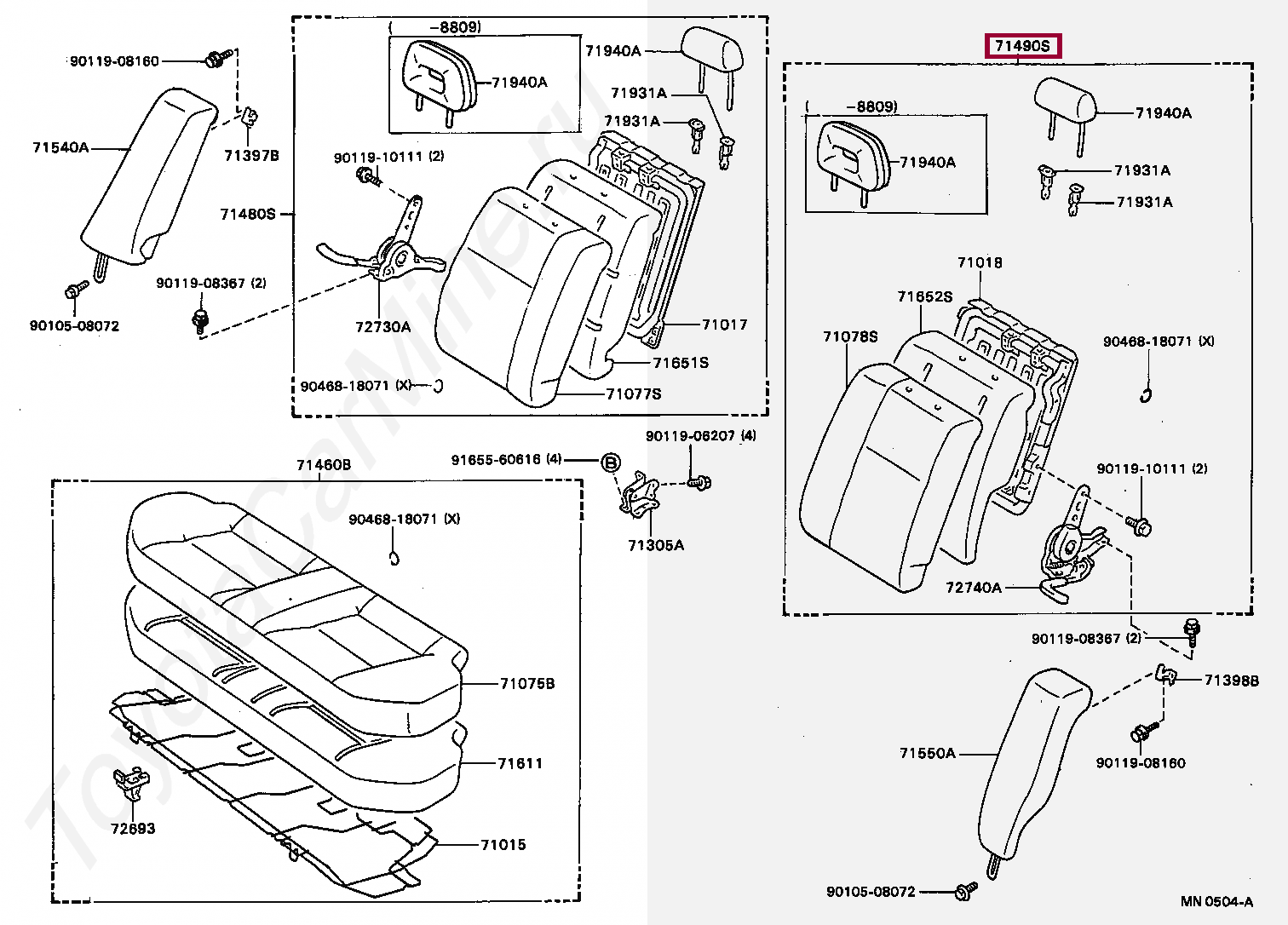 клипса toyota арт. Rear seats перевод. сиденья - чёрный 'soul. Rear cover. Rear seats перевод.