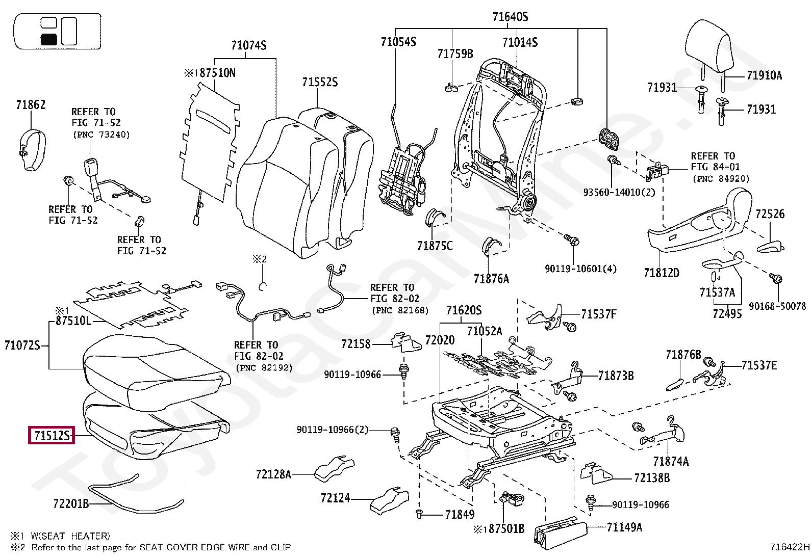 PAD, FRONT SEAT CUSHION, LH (FOR SEPARATE TYPE) PAD, FRONT SEAT CUSHION, LH (FOR SEPARATE TYPE) 7151260291