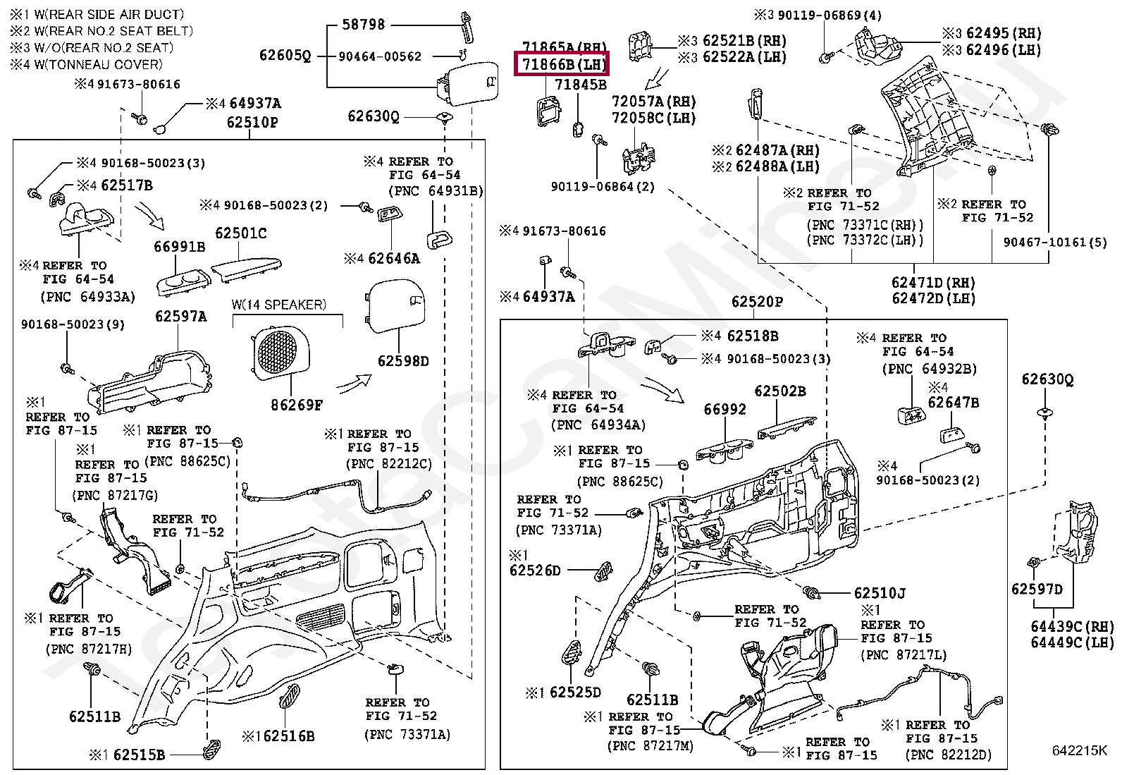 BEZEL, REAR SEAT COVER, NO.2 BEZEL, REAR SEAT COVER, NO.2 7186660010C0