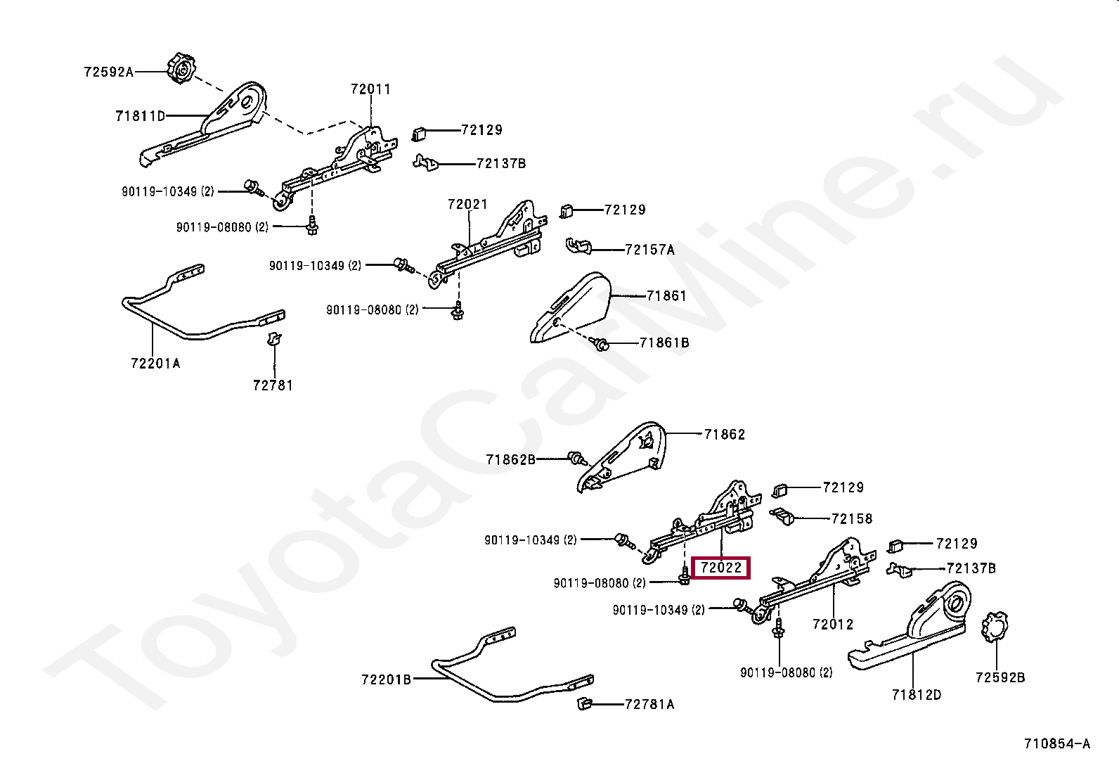 ADJUSTER SUB-ASSY, FRONT SEAT, INNER LH ADJUSTER SUB-ASSY, FRONT SEAT, INNER LH 7202205061