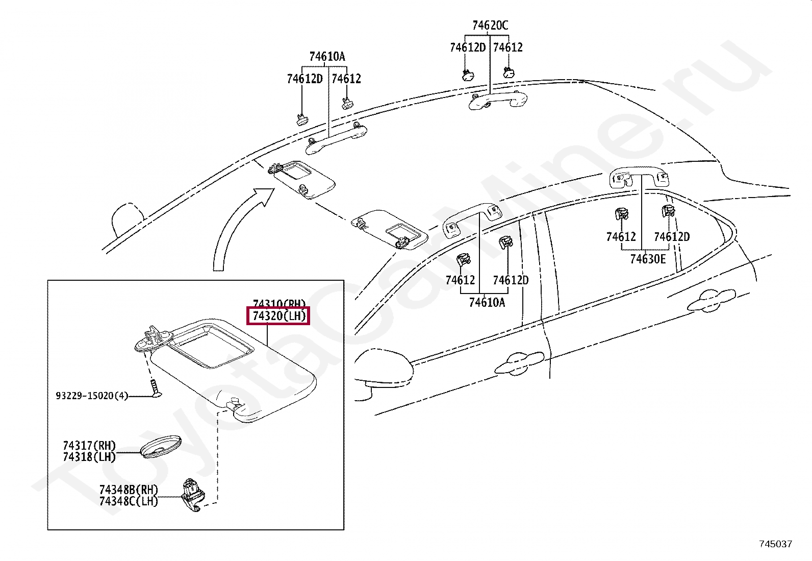 VISOR ASSY, LH VISOR ASSY, LH 7432033G50B0