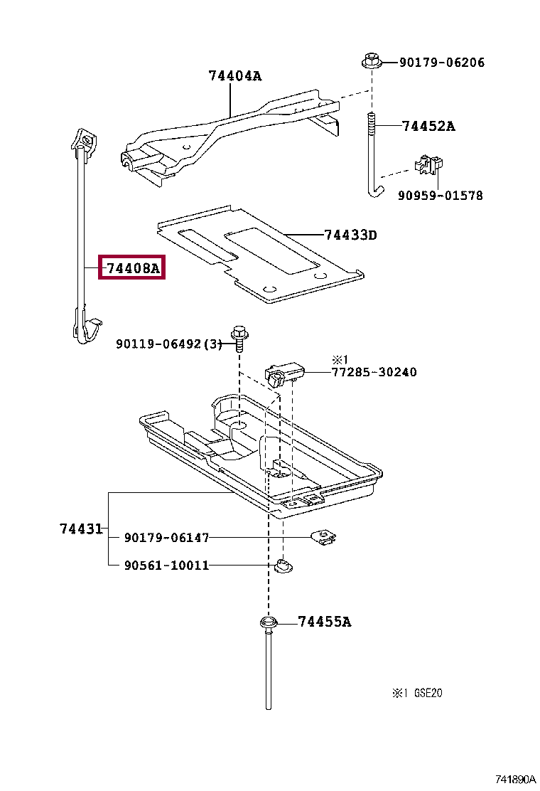 BOLT SUB-ASSY, BATTERY CLAMP, NO.2 BOLT SUB-ASSY, BATTERY CLAMP, NO.2 7440822031