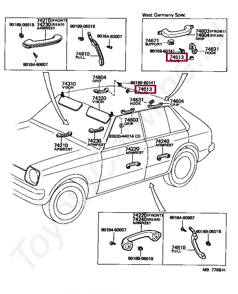 PLUG, ASSIST GRIP PLUG, ASSIST GRIP 7461714010B3