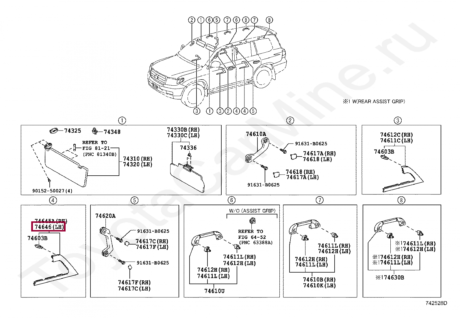 COVER, DOOR ASSIST GRIP, LH COVER, DOOR ASSIST GRIP, LH 7464660051B0