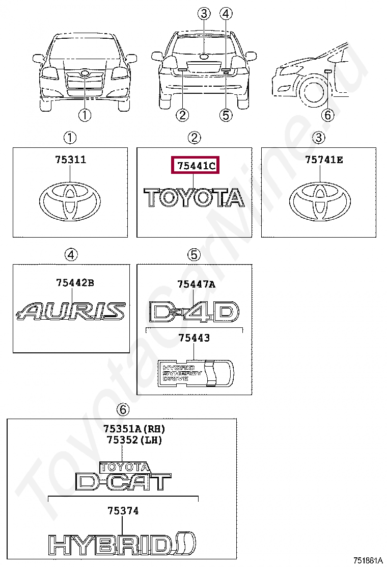 Эмблема ТОЙОТА Эмблема ТОЙОТА 7544102110
