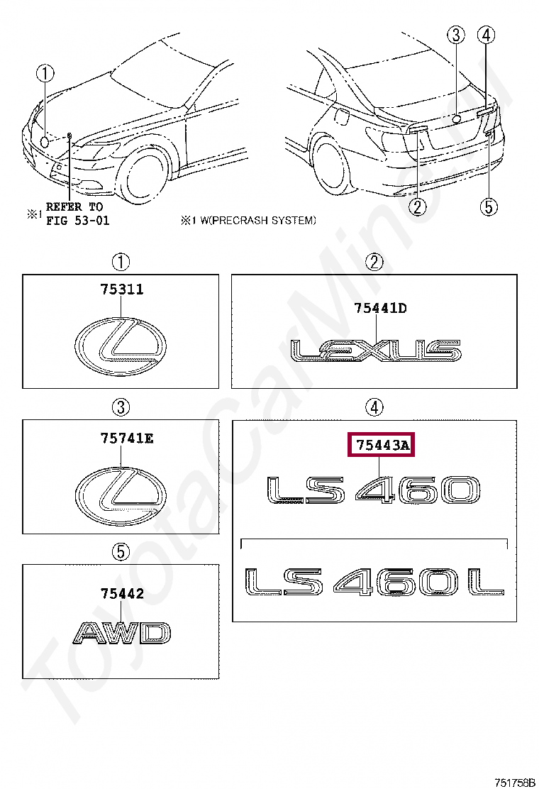 ЭМБЛЕМА LS460 ЭМБЛЕМА LS460 7544350080