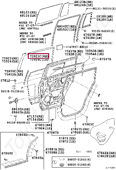 Наклейка зд двери правая наруж задн/tape, Наклейка зд двери правая наруж задн/tape, 7592548020