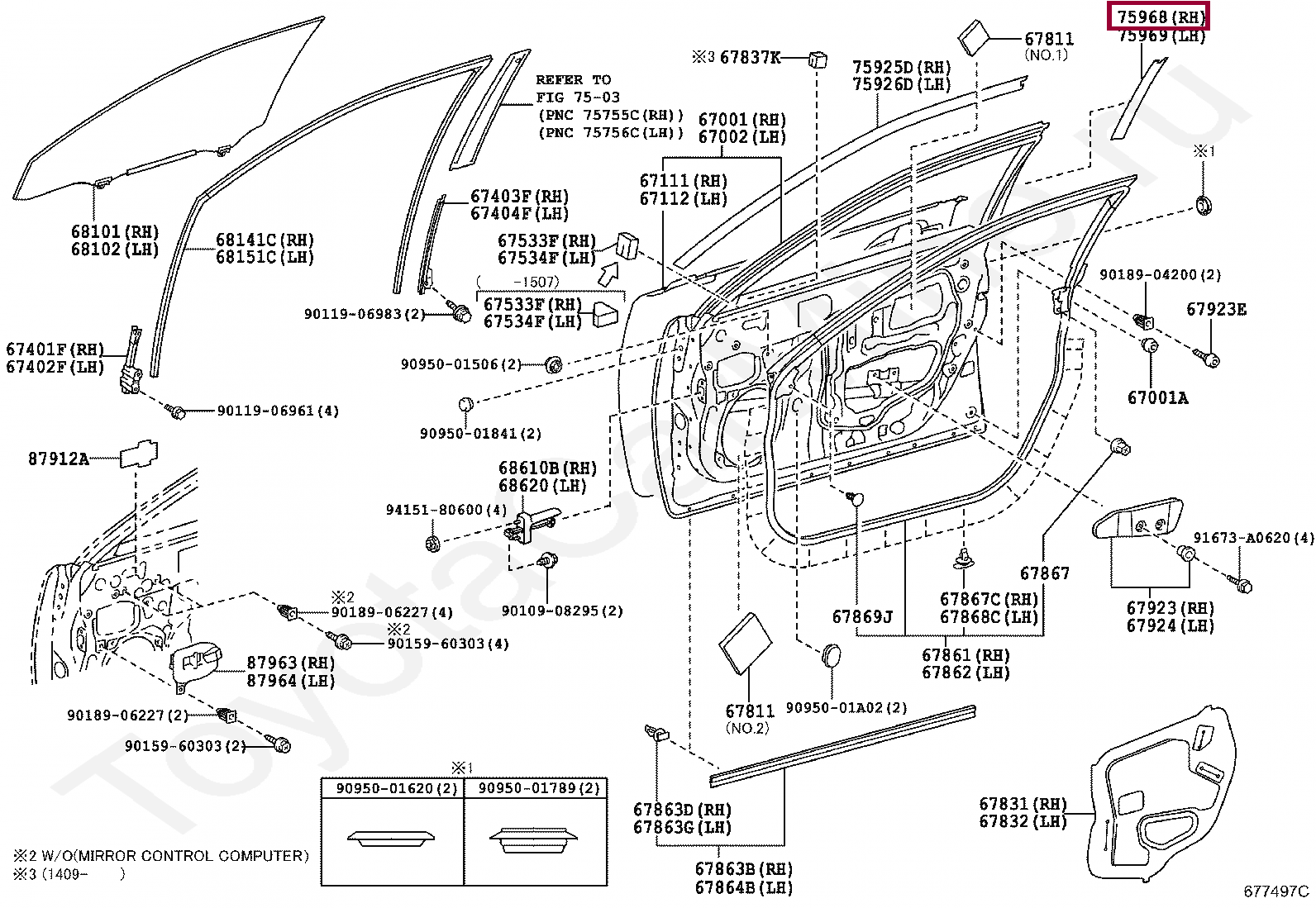 Наклейка рамки двери передней правой задяя Наклейка рамки двери передней правой задяя 7598533030