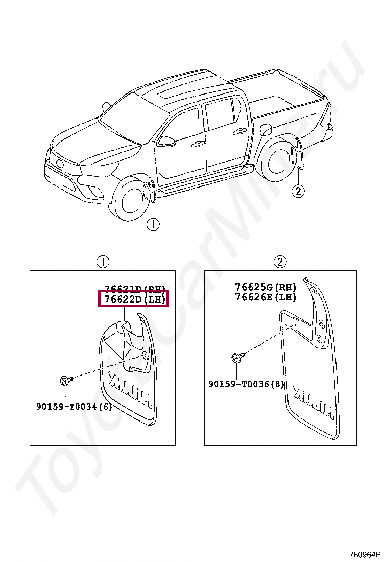 Брызговик передний левый Брызговик передний левый 766220K140