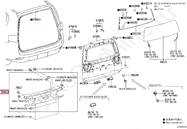 GARNISH SUB-ASSY, BACK DOOR, OUTSIDE GARNISH SUB-ASSY, BACK DOOR, OUTSIDE 7680160570A2