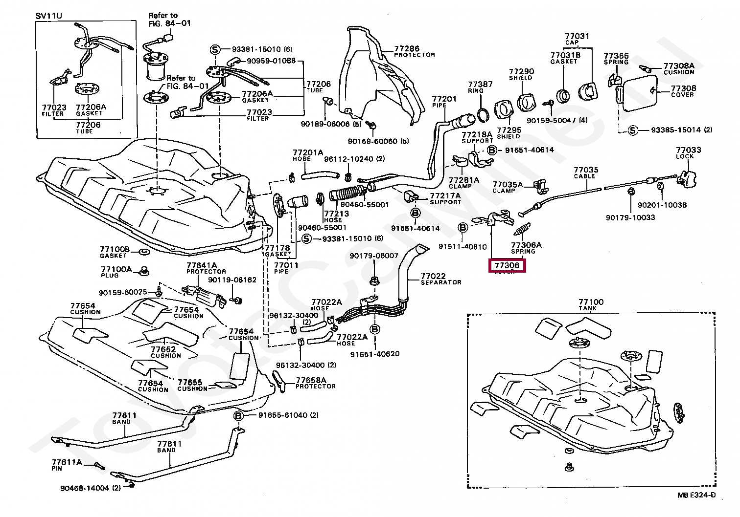 Рычаг откр бензобака Рычаг откр бензобака 7730632020