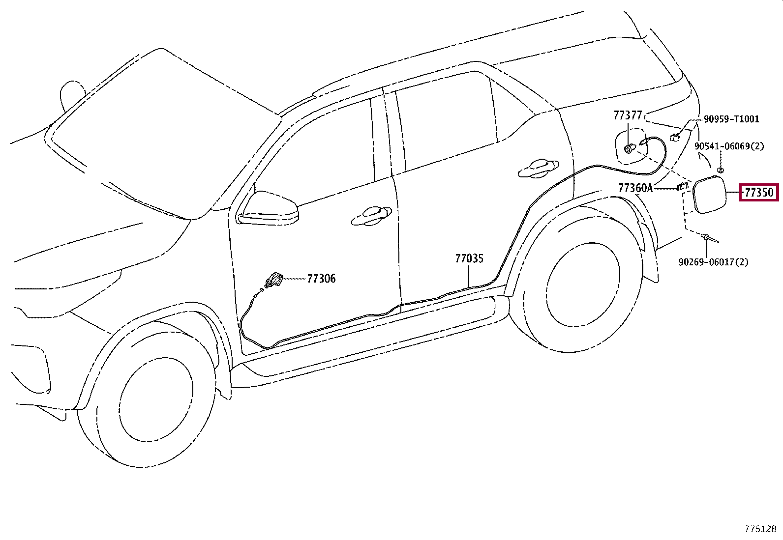 LID ASSY, FUEL FILLER OPENING LID ASSY, FUEL FILLER OPENING 77350KK080