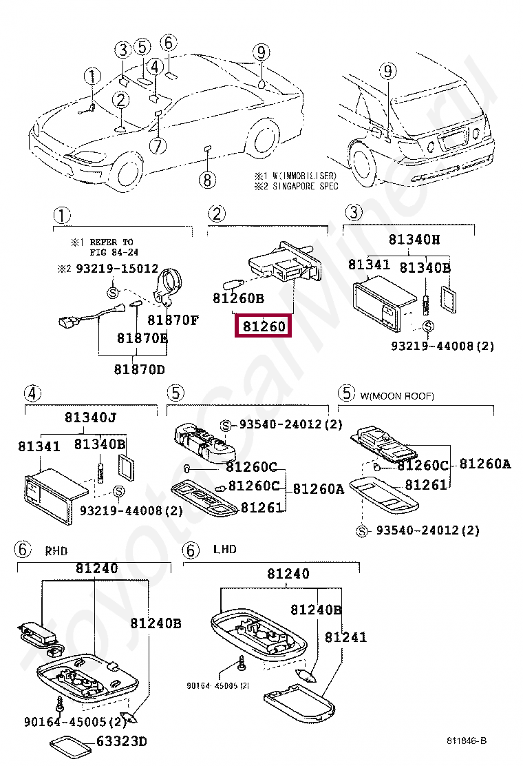 LAMP ASSY, GLOVE BOX LAMP ASSY, GLOVE BOX 8126033030
