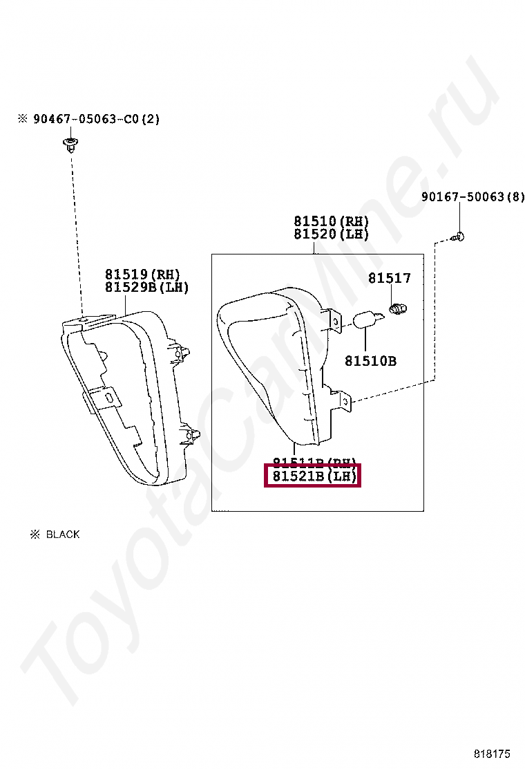 LENS & BODY, FRONT TURN SIGNAL LAMP, LH LENS & BODY, FRONT TURN SIGNAL LAMP, LH 8152133120