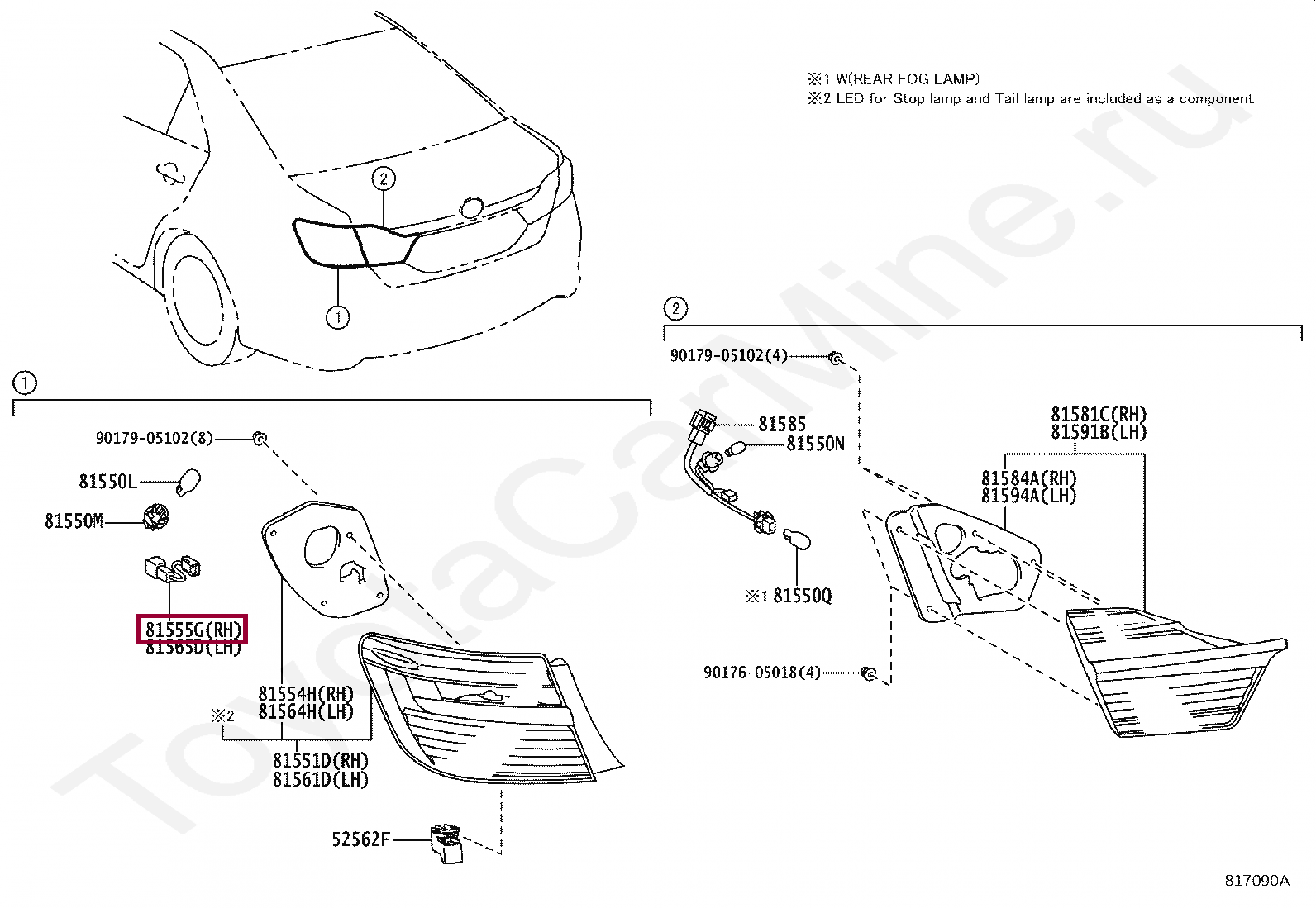 CORD, REAR COMBINATION LAMP, LH CORD, REAR COMBINATION LAMP, LH 8155533600