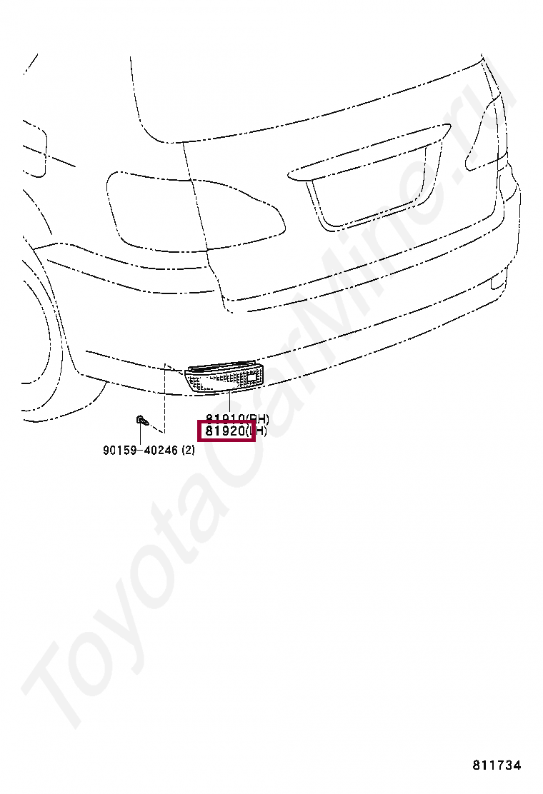 Отражатель задний левый Отражатель задний левый 8192013022