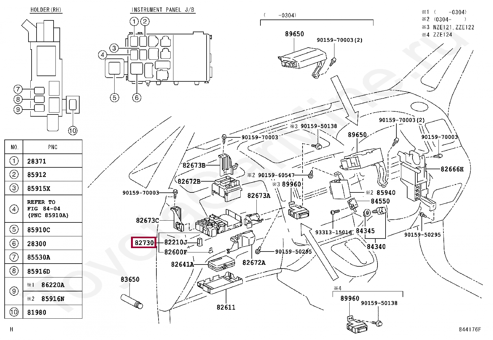 Тойота королла спасио 1997 предохранители Запчасти Тойота: BLOCK ASSY, INSTRUMENT PANEL JUNCTION (8273013020)