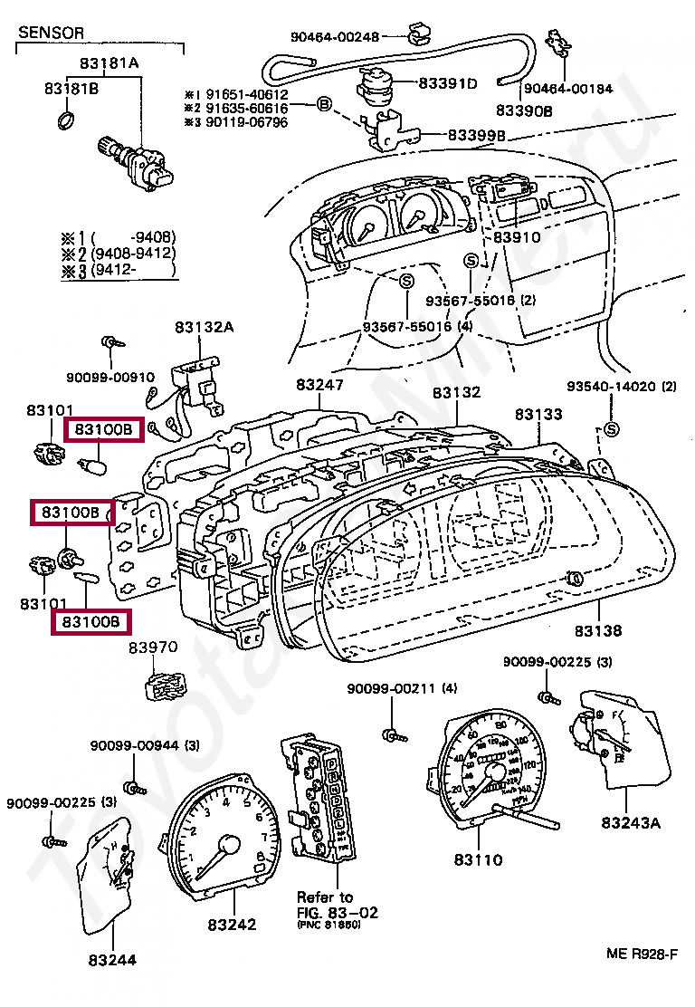 BULB, COMBINATION METER, NO.1 BULB, COMBINATION METER, NO.1 8311924470