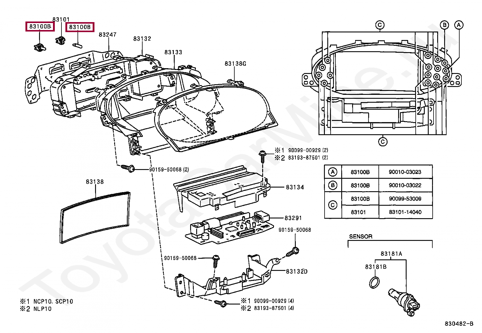 BULB, COMBINATION METER, NO.1 BULB, COMBINATION METER, NO.1 8311932010