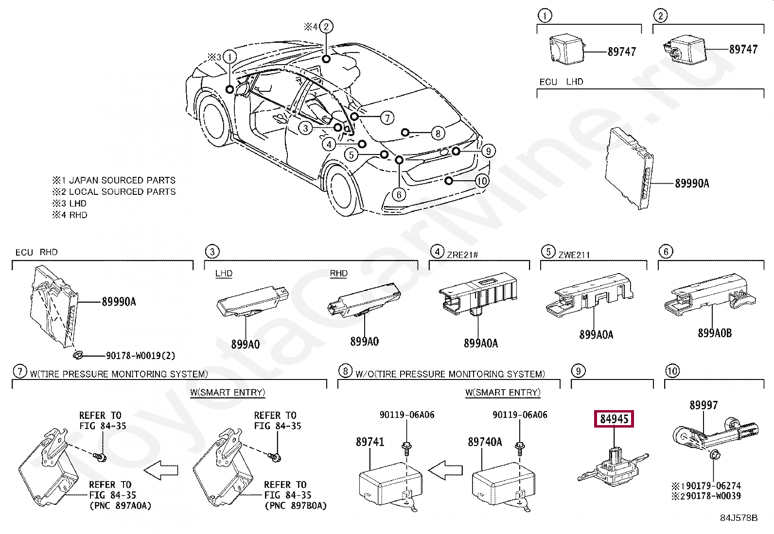 SWITCH, LUGGAGE ELECTRICAL KEY SWITCH, LUGGAGE ELECTRICAL KEY 8494512100
