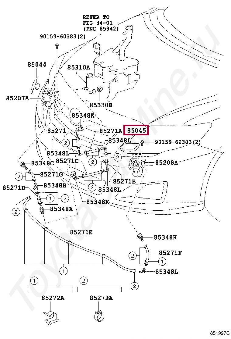 NOZZLE SUB-ASSY, TYPE1 H/LAMP WASHER, LH NOZZLE SUB-ASSY, TYPE1 H/LAMP WASHER, LH 8504512080B1